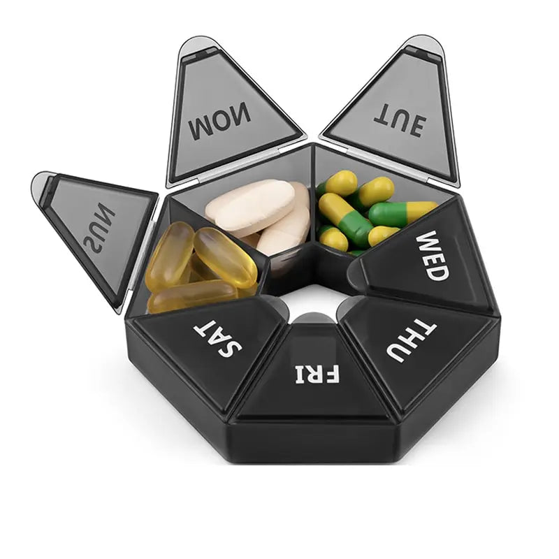 Mini 7-Day Pill Storage Box Travel Portable Medicine Organizer - Multifunction Plastic Sealer Box