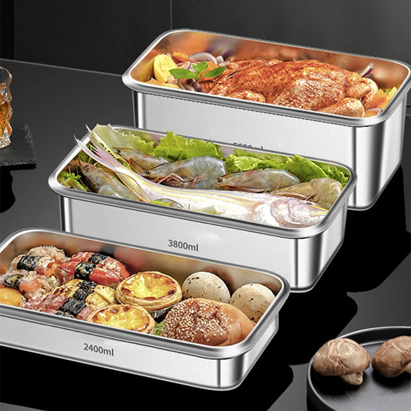 Stainless Steel Food Storage Containers with Lids Large Capacity Leakproof Kitchen Organizer