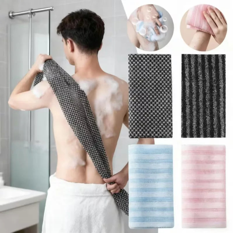 Japanese Exfoliating Washcloth Nylon Back Scrubber for Body Shower Cleansing