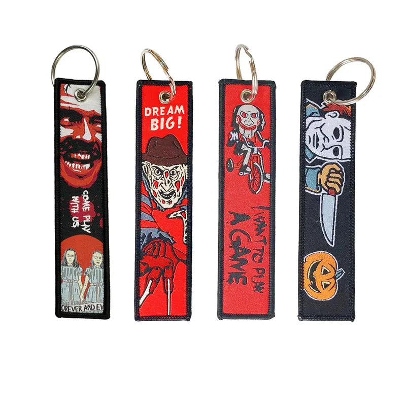 Halloween Horror Movie Embroidery Key Holder for Motorcycles & Car Keys