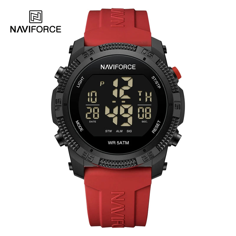 Men's Luxury Water-Resistant Digital Watch with Silicone Strap - Multiple Colors