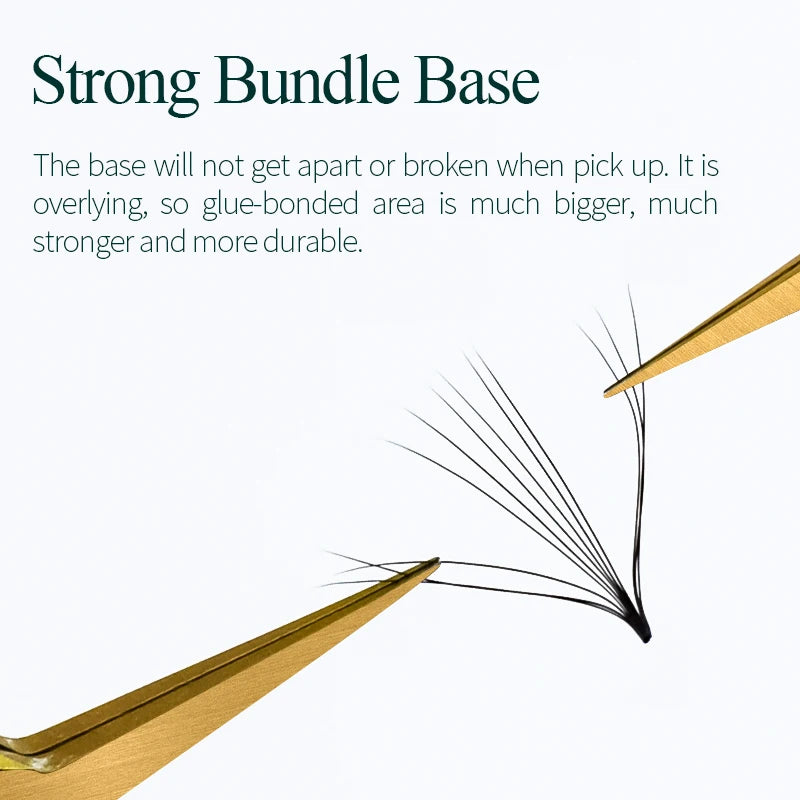 Pointed Base Premade Fan Eyelash Extensions 6D Long Stem Volume Lashes