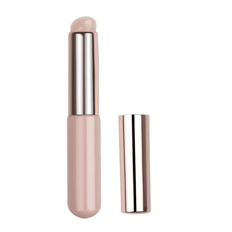 Silicone Lip Brush with Cover Cap - Concealer & Lip Makeup Tool, Round Head, Soft Gel