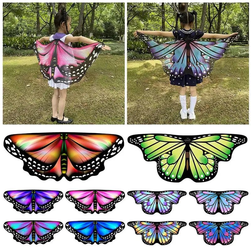 Kids Butterfly Wings Cape Costume Fairy Dress for Party & Play - Multi Colors