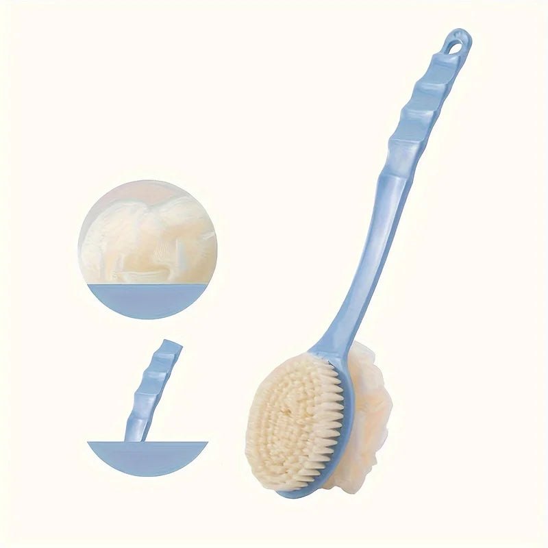 Exfoliating Bath Back Brush with Handle - Body Scrubber & Skin Massager