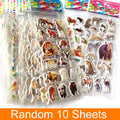 10 Sheets 3D Puffy Animal Stickers for Scrapbooking Kids Birthday Gifts