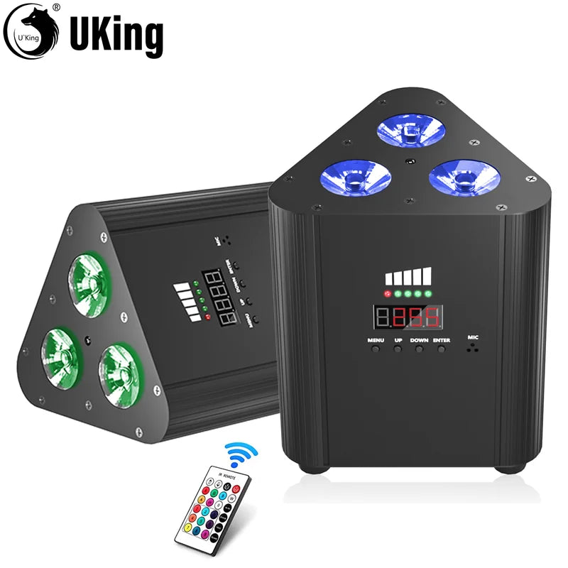 Wireless RGB Stage Par Light 12W LED Uplight for DJ Wedding Party