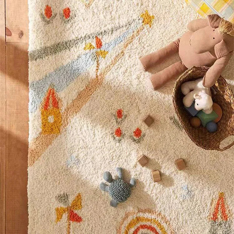 Imitation Cashmere Area Rug for Living Room Bedroom Study - Anti-Slip & Dirt-Resistant Home Decor