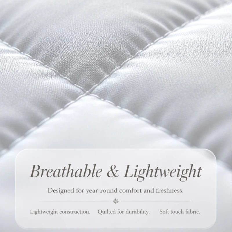 Dark Grey & White Mattress Topper Protector - 360GSM Comfort & Protection