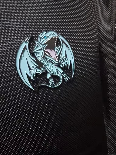 Anime Yu-Gi-Oh Blue-Eyes White Dragon Brooch Enamel Pin - Game Badge Jewelry Gift