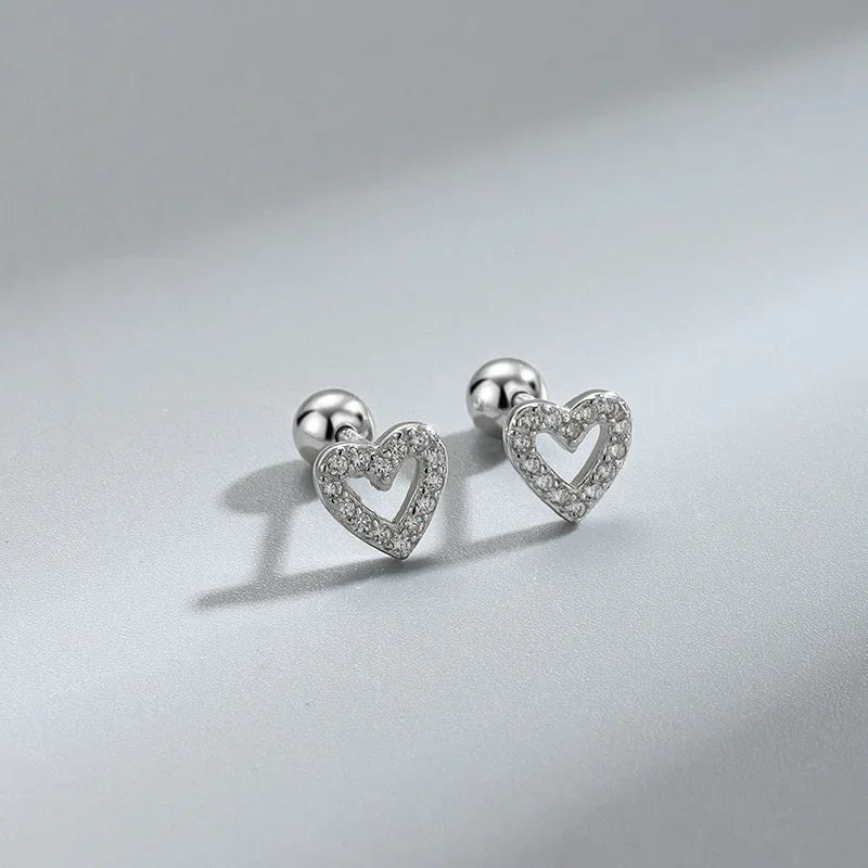 Heart Stud Earrings for Women Hypoallergenic Jewelry Gift, Multiple Colors