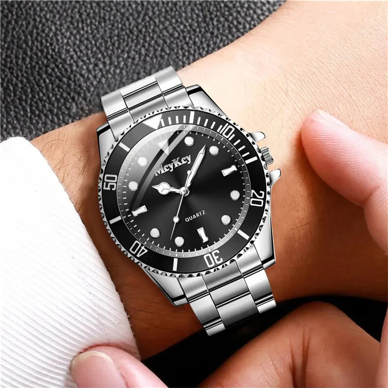 Men's Quartz Watch Large Dial Business Casual Sports Wristwatch - Multiple Colors