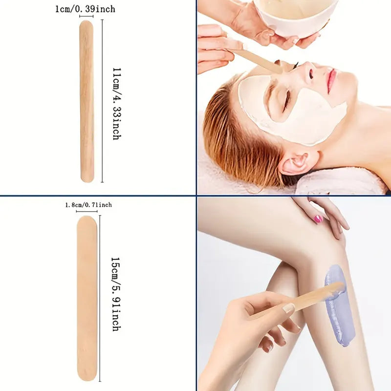 Disposable Waxing Stick Set for Hair Removal - Body & Facial Use