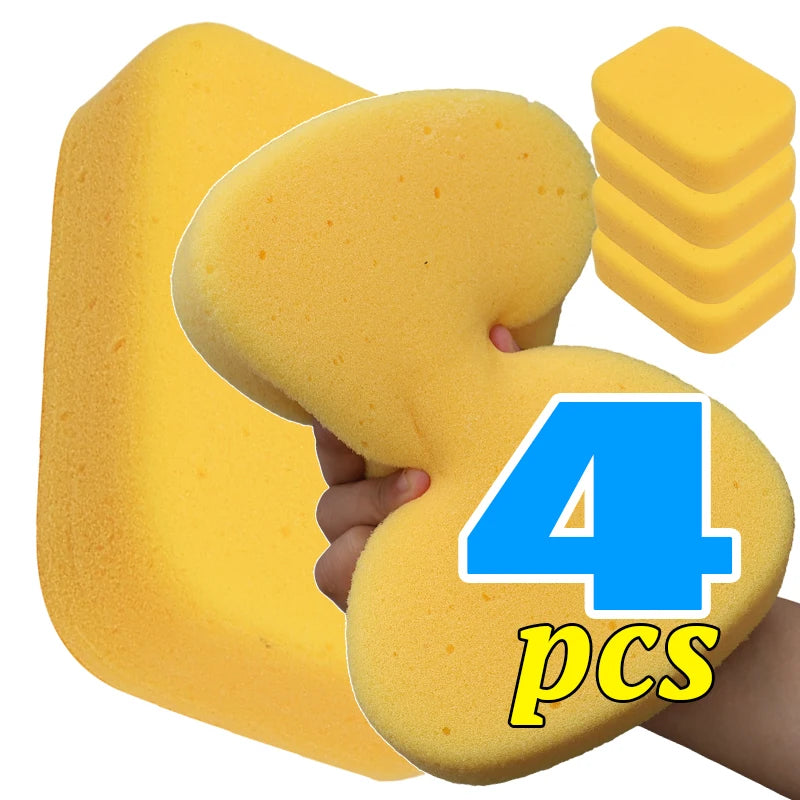 Large Car Wash Sponge for Waxing & Cleaning - High-Density Foam, Reusable