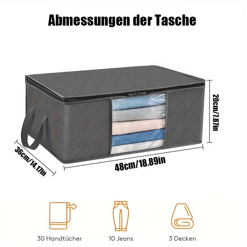 35L Foldable Fabric Storage Bags with Clear Viewing Window for Clothes & Bedding