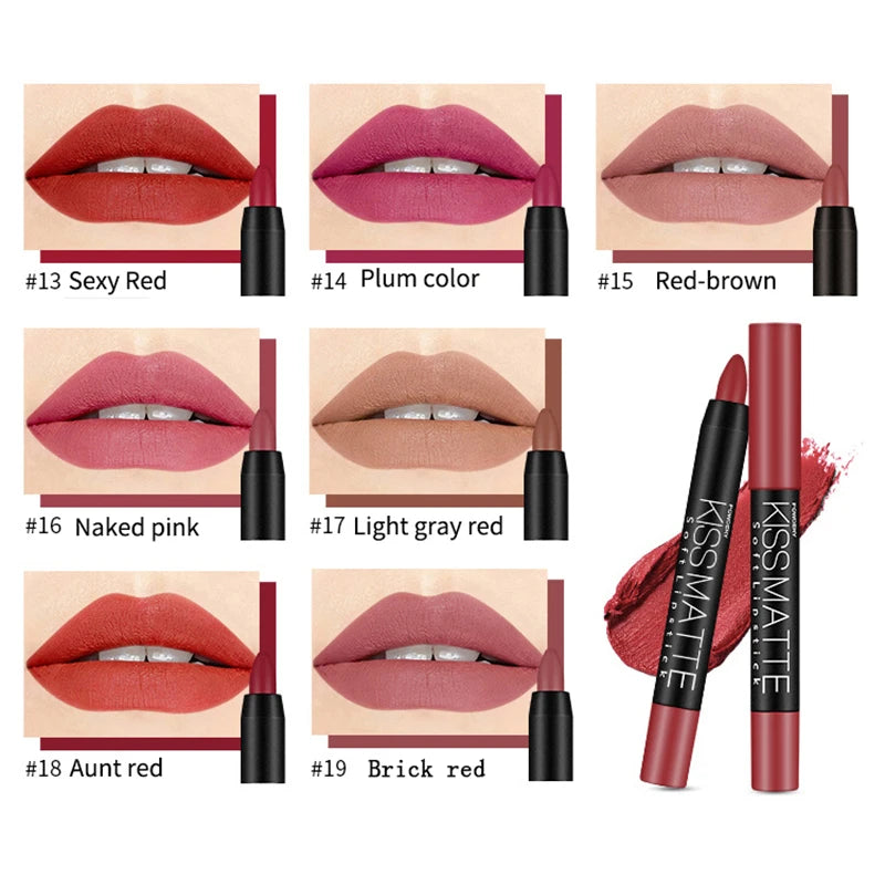 19 Colors Matte Lip Liner Set Waterproof Long-lasting Lip Pencil Makeup Tool