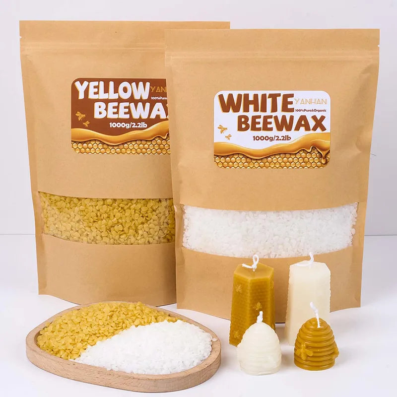 Pure Beeswax for Candle Making - Natural Granular Raw Materials - 1000g