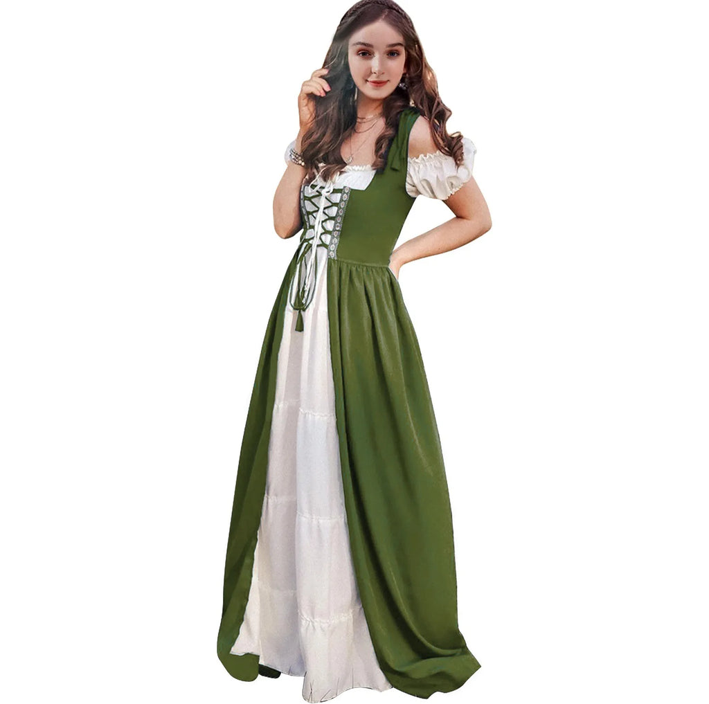 Medieval Renaissance Costume Dress for Women Halloween Cosplay Dance Performance