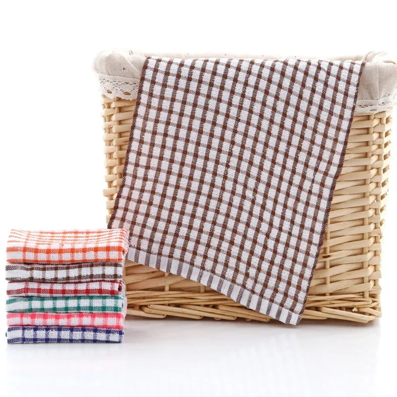 6 Pack Cotton Kitchen Tea Towels - Absorbent Lint-Free Dish Cloths for Cleaning