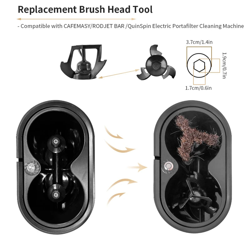 Coffee Portafilter Brush Head Replacement Scrapers 51/53/58mm for Automatic Coffee Machines