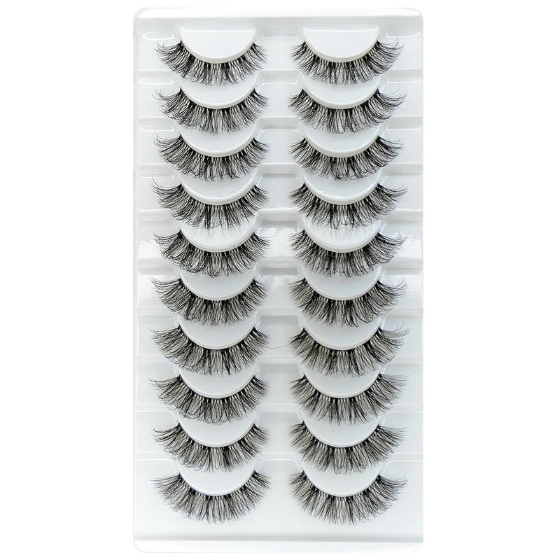 False Eyelash Strips 7/10 Pairs Reusable 3D Mink Fluffy Makeup Lashes