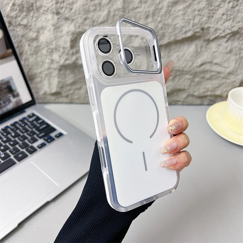 Magnetic Shockproof Phone Case for iPhone 17 Pro Max & Air Series - Bumper Cover with Lens Protect & Stand