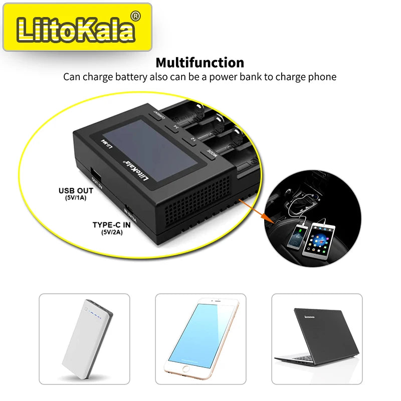 Smart Battery Charger for 18650 26650 AA AAA Ni-MH Li-ion Batteries LCD Display