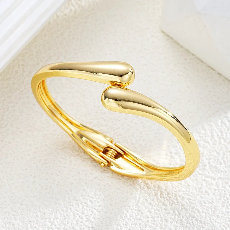 Adjustable Water Drop Metal Bangle for Women - Daily Wear Jewelry