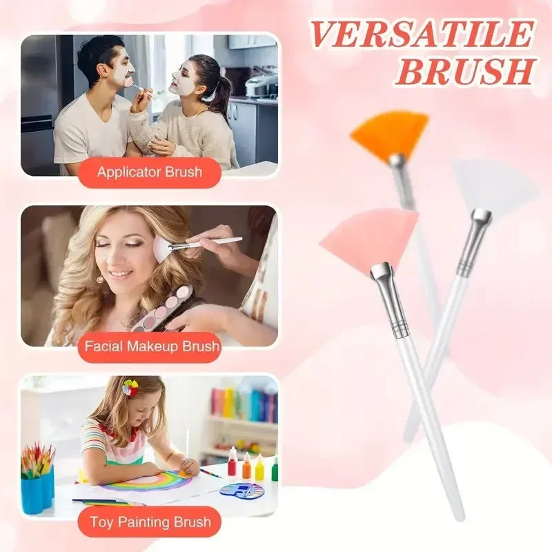 Facial Brush Set - Fan Shape Face Mask Applicators, Soft Cosmetic Tools, 3/6/12 Pcs