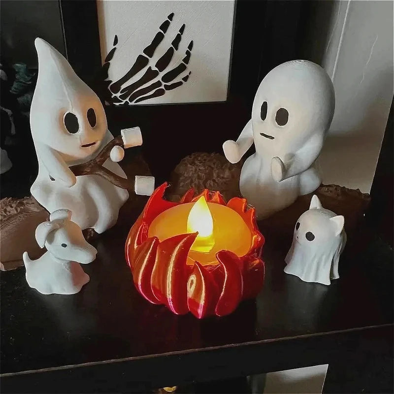 Halloween Ghost Campfire Decor Set Outdoor Haunted House Props Spooky Scene