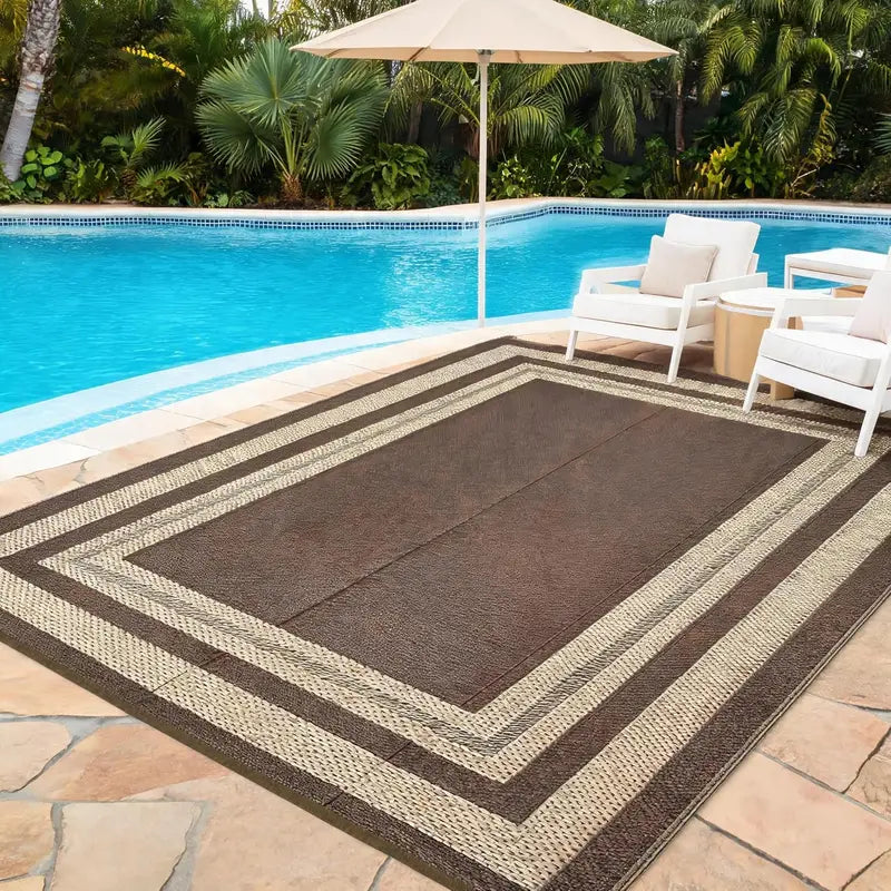Outdoor Reversible Washable Rug - Foldable Entry Door Mat for Indoor & Outdoor