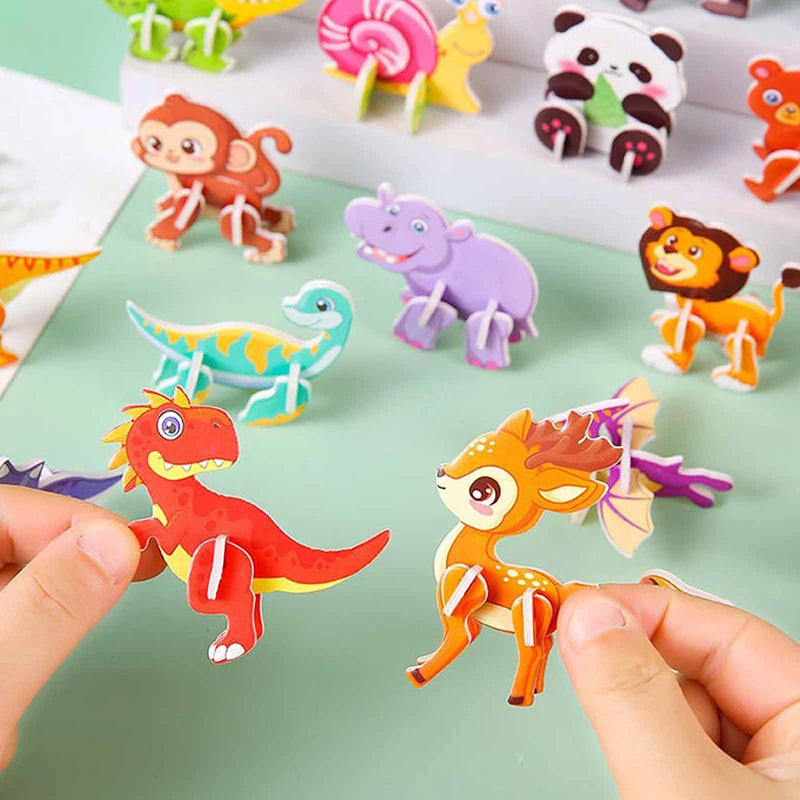 30Pcs Mini Animal Cartoon DIY Jigsaw Puzzles for Kids Birthday Party Favors