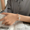 Sterling Silver Geometric Bracelet for Women Handmade Minimalist Jewelry Gift