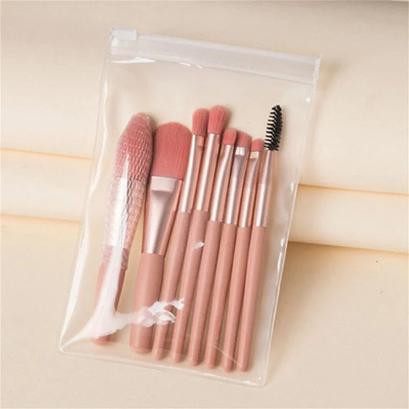 8Pcs Soft Fluffy Makeup Brush Set for Foundation Eyeshadow Blush Kabuki & Blending