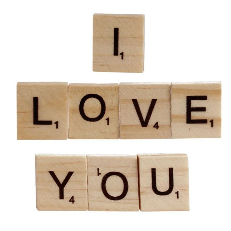 Wooden Letter Tiles Set - Educational Alphabet & Number Blocks 18x20mm
