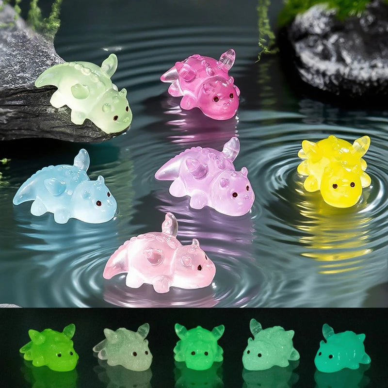 Glow-in-The-Dark Dinosaur Car Ornaments Set - Small Garden & Home Decor