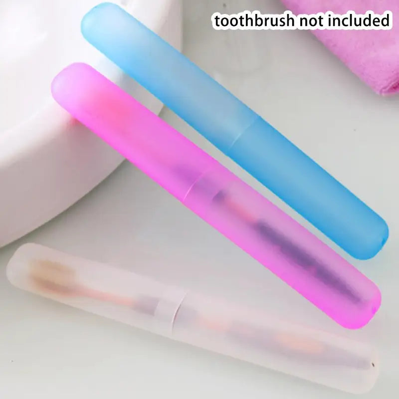 Travel Toothbrush Case Set with Dustproof Protective Cover - Portable Dental Storage