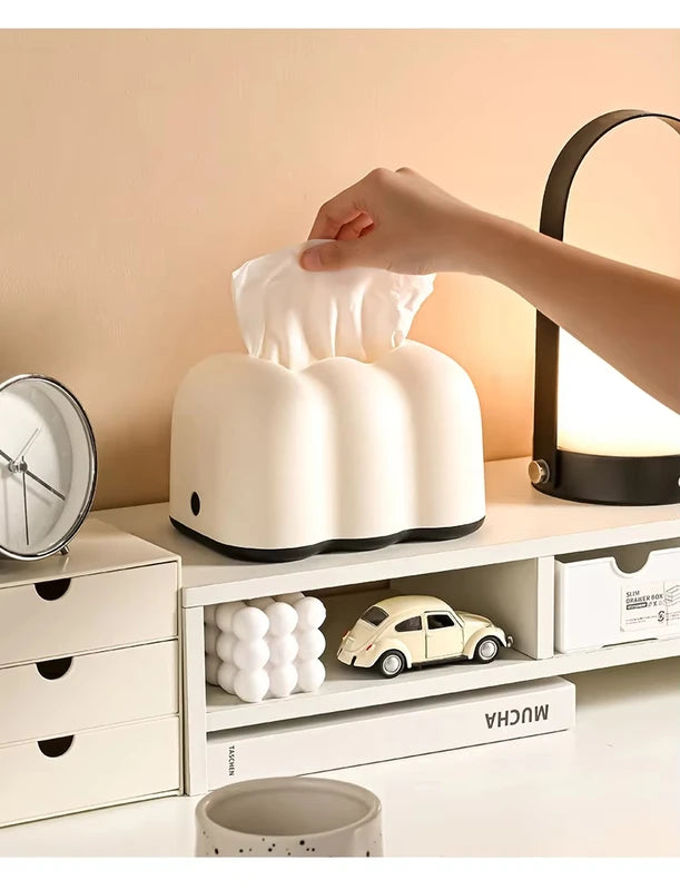 Wall-Mounted Tissue Box Holder with Removable Napkin Dispenser - Cream