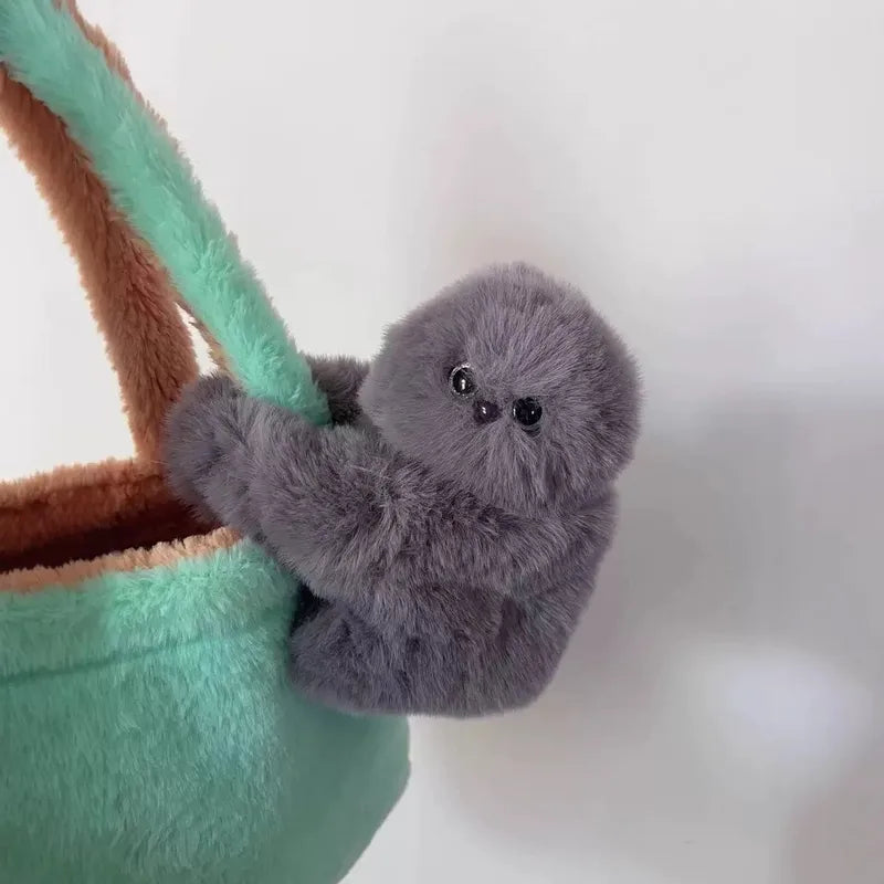 Cute Owl Plush Pendant Keychain - Soft Fluffy Bag Charm & Wristband