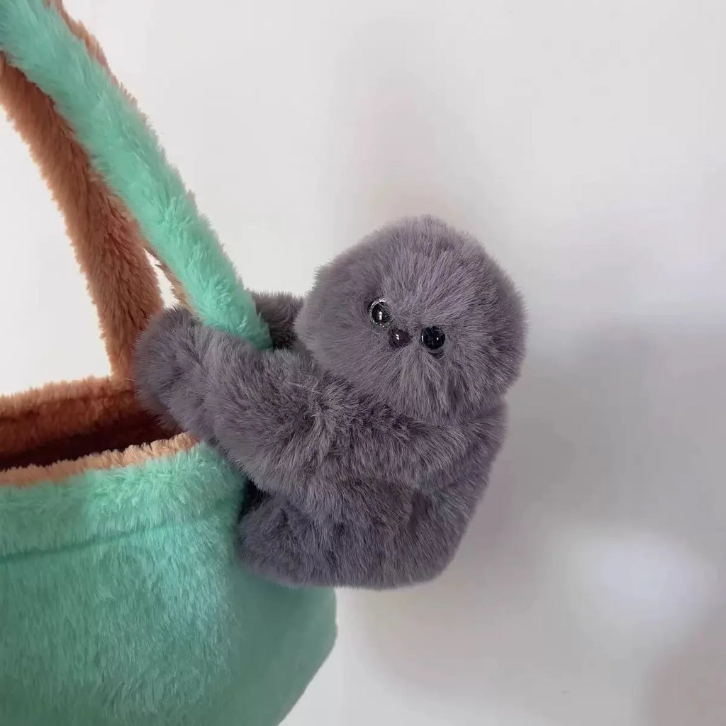 Cute Owl Plush Pendant Keychain - Soft Fluffy Bag Charm & Wristband