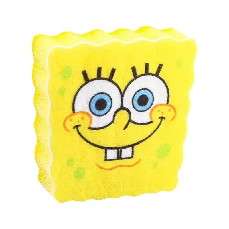 Cute Cartoon SpongeBob Dishwashing Sponge Set - Reusable Kitchen Cleaning Brush