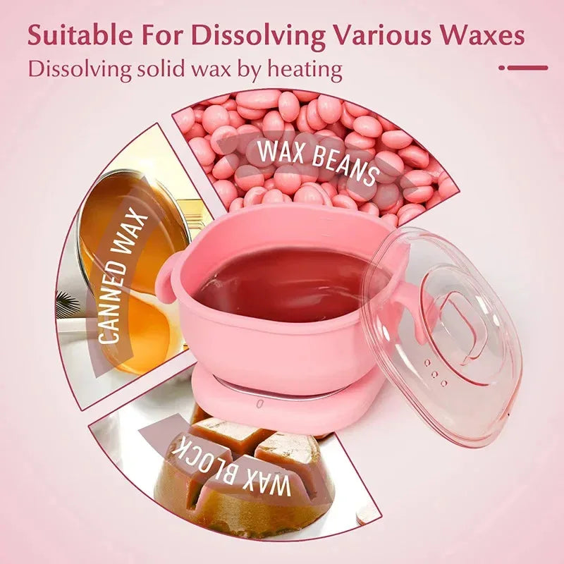 Foldable Silicone Wax Heater for Hair Removal Portable 400ML SPA Body Epilator