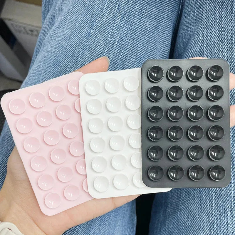 Candy Color Silicone Phone Mount - Non-Slip Suction Stand with 3M Adhesive