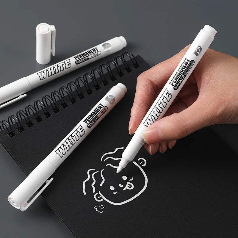 Waterproof Metal Paint Pen Set for Art & Graffiti - White, 1MM, Multiple Colors