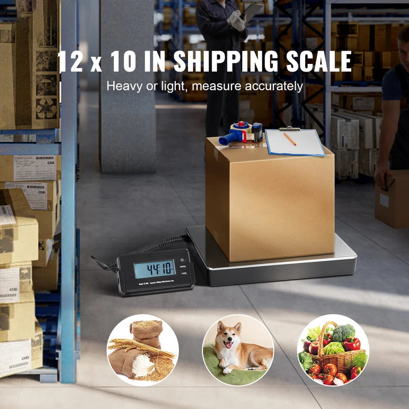 Digital Shipping Scale 440lbs with Tare Function LCD Display Portable Postal Weighing Scale