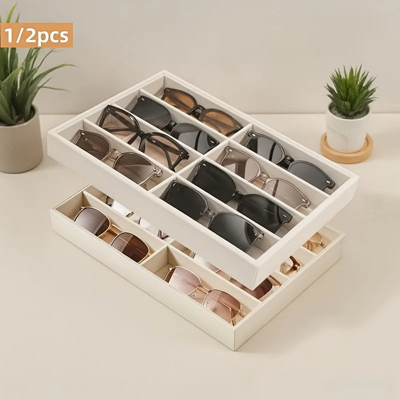 Multi-Compartment Jewelry Organizer Tray for Glasses, Watches & Accessories