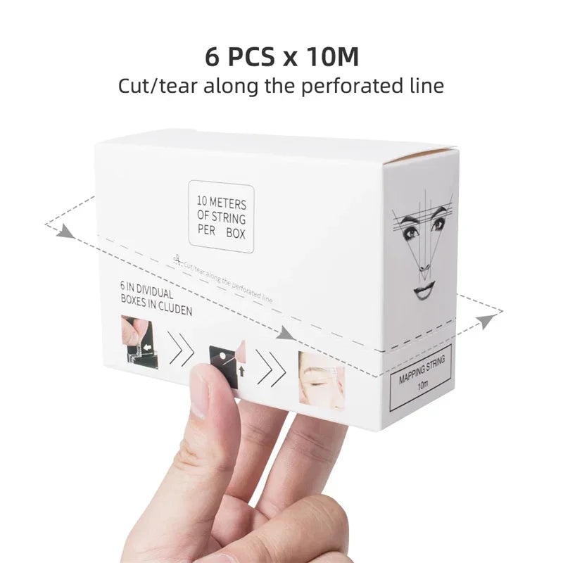 Microblading Mapping String Set - Ultra-Thin Pre-Inked Eyebrow & Lip Measurement Tools