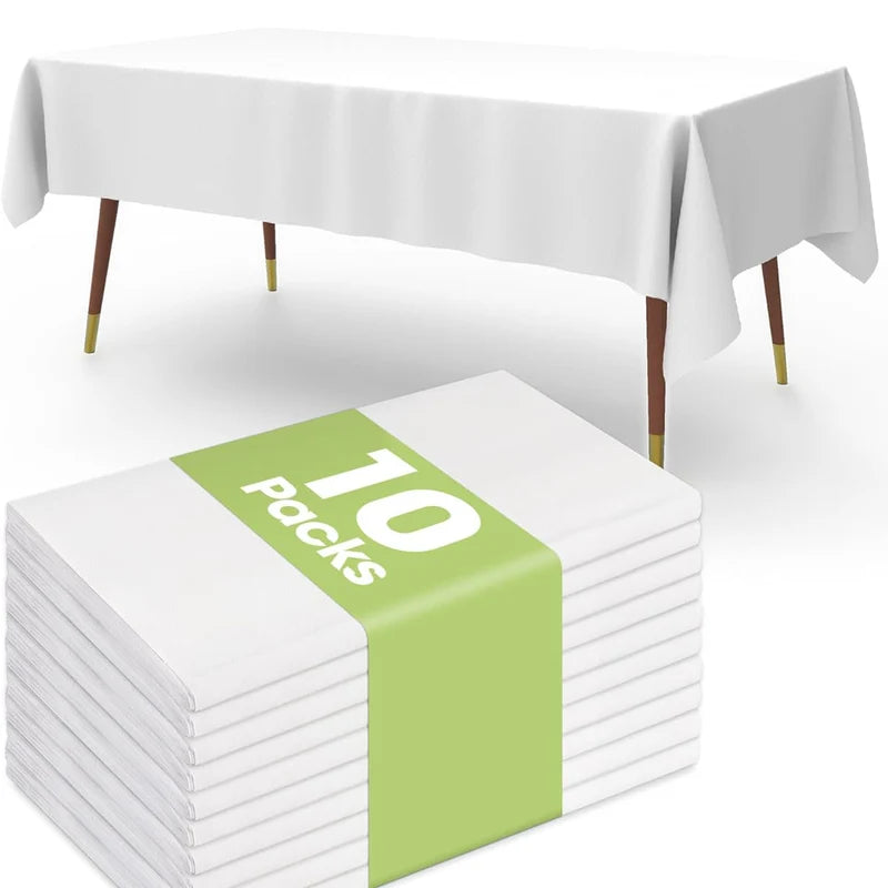 Disposable Plastic Rectangle Table Covers for Parties and Events, 10/5/2 Pack