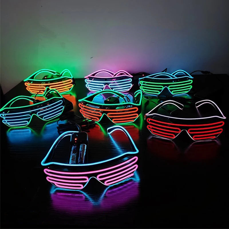 Flashing LED Neon Glasses for Halloween Christmas Party Glow Sunglasses Festival Supplies