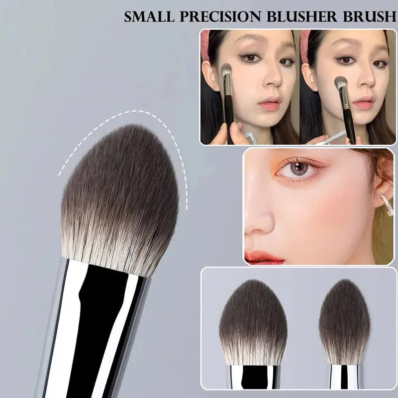 Mini Face Blush Brush Set - Powder, Cream & Liquid Makeup Tools for Precise Application